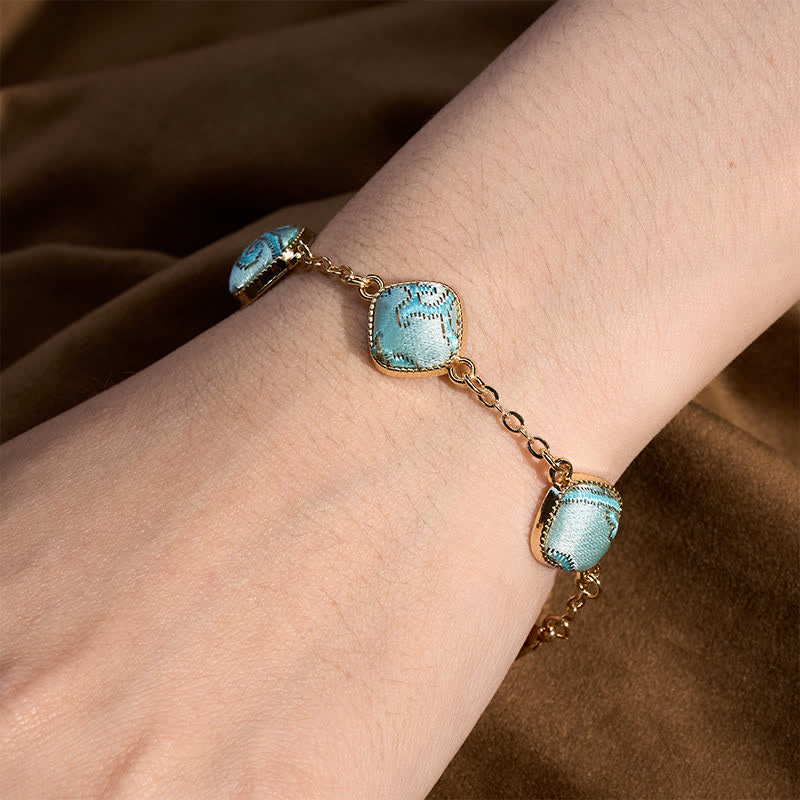 Buddha Stones Pulsera Copper Song Brocade Square Vintage Elegance - image 4