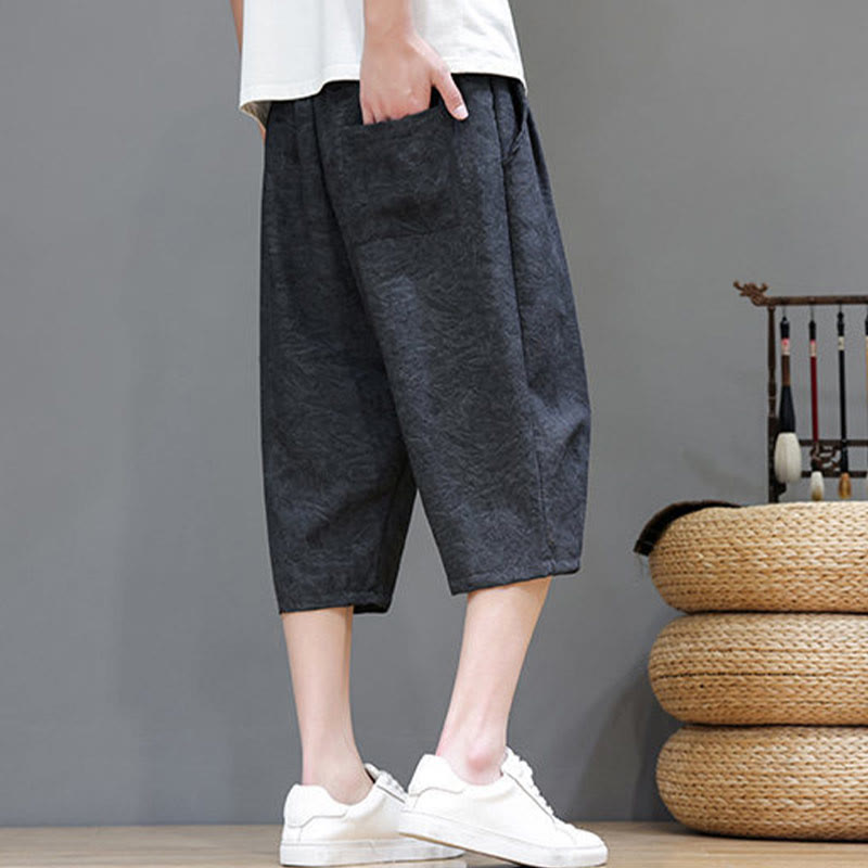 Buddha Stones Pantalones cortos de verano informales estilo boho con cordón ajustable y estampado abstracto para hombre, con bolsillo. - image 11
