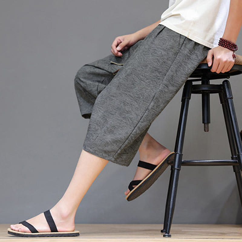 Buddha Stones Pantalones cortos de verano informales estilo boho con cordón ajustable y estampado abstracto para hombre, con bolsillo. - image 19