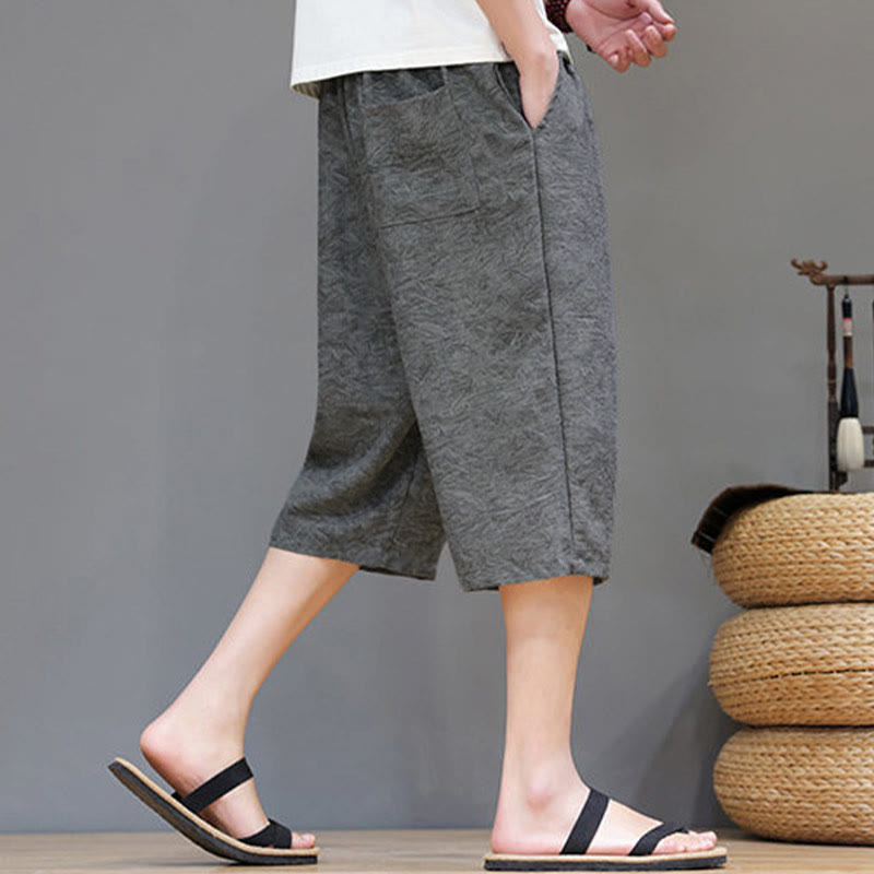 Buddha Stones Pantalones cortos de verano informales estilo boho con cordón ajustable y estampado abstracto para hombre, con bolsillo. - image 16