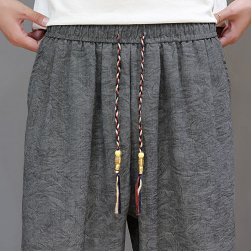 Buddha Stones Pantalones cortos de verano informales estilo boho con cordón ajustable y estampado abstracto para hombre, con bolsillo. - image 20
