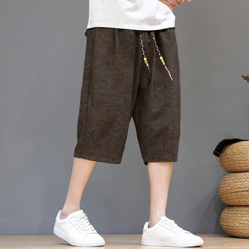 Buddha Stones Pantalones cortos de verano informales estilo boho con cordón ajustable y estampado abstracto para hombre, con bolsillo. - image 28