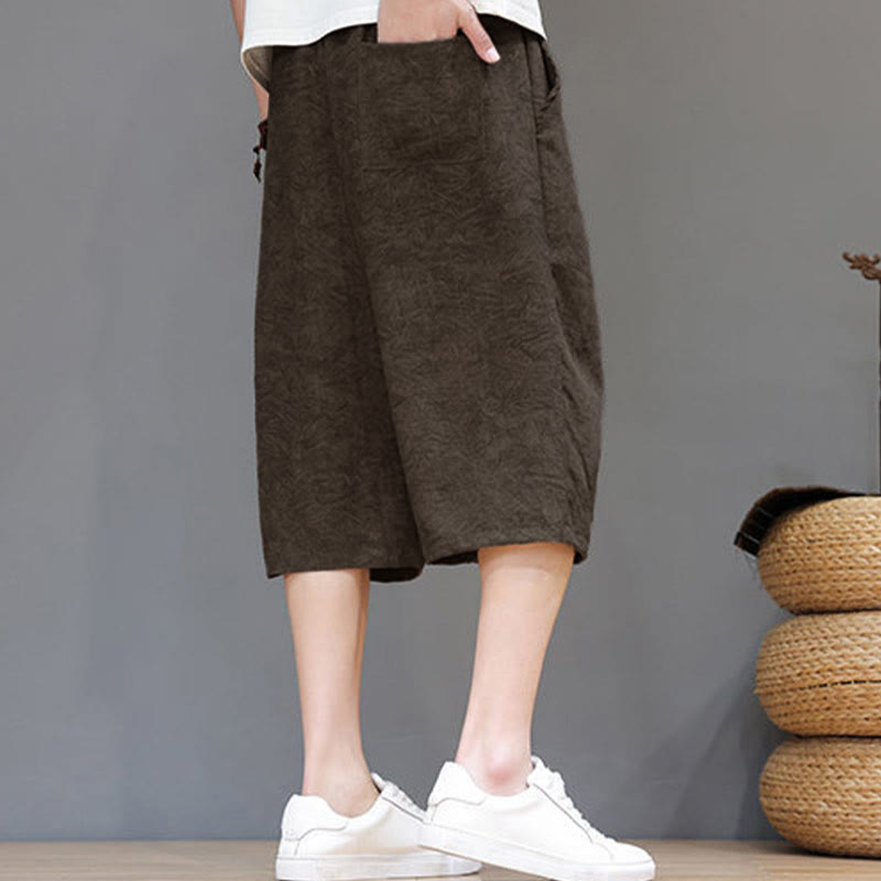 Buddha Stones Pantalones cortos de verano informales estilo boho con cordón ajustable y estampado abstracto para hombre, con bolsillo. - image 27