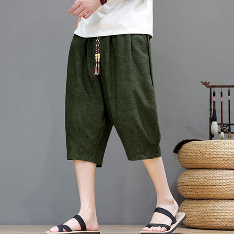 Buddha Stones Pantalones cortos de verano informales estilo boho con cordón ajustable y estampado abstracto para hombre, con bolsillo. - image 36