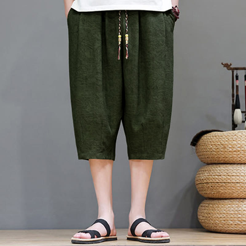 Buddha Stones Pantalones cortos de verano informales estilo boho con cordón ajustable y estampado abstracto para hombre, con bolsillo. - image 38