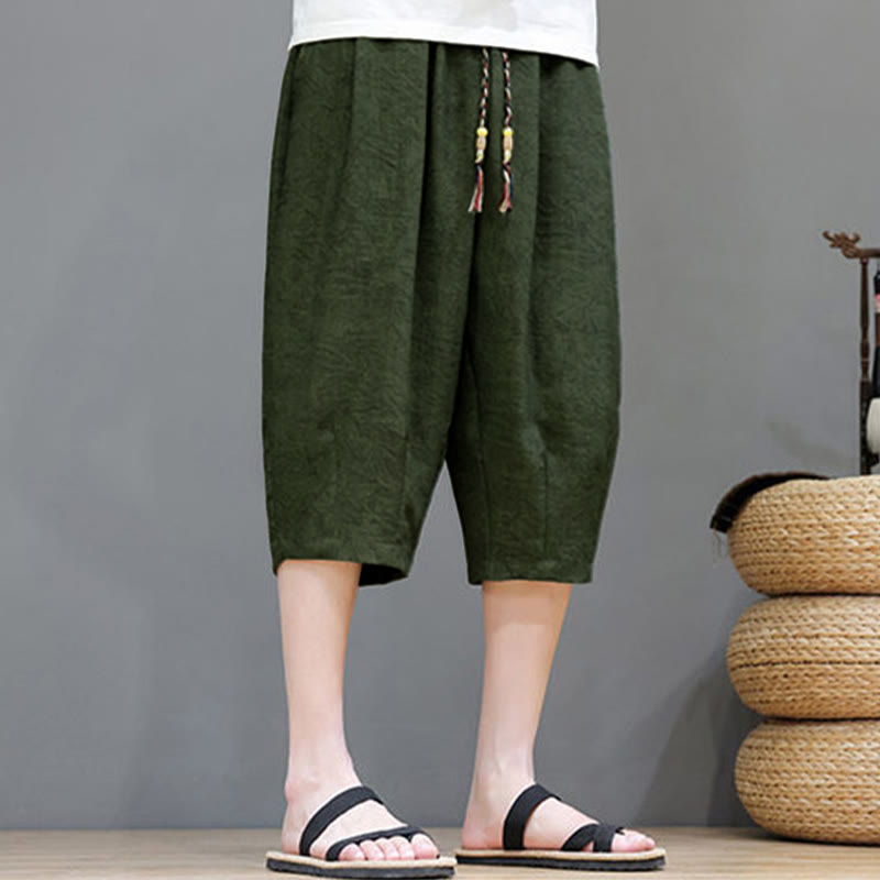 Buddha Stones Pantalones cortos de verano informales estilo boho con cordón ajustable y estampado abstracto para hombre, con bolsillo. - image 40