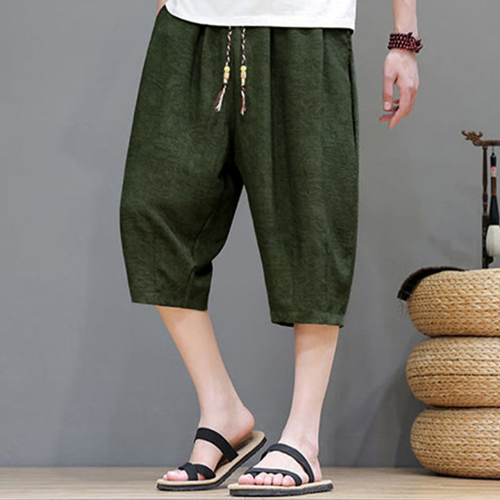 Buddha Stones Pantalones cortos de verano informales estilo boho con cordón ajustable y estampado abstracto para hombre, con bolsillo. - image 39