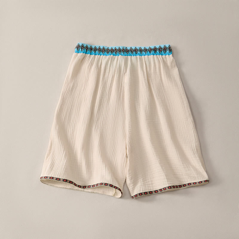 Bermudas geométricas de verano estilo bohemio con cordón ajustable y estampado de Buddha Stones para hombre, con bolsillos. - image 1