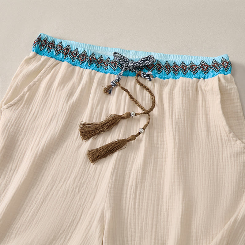 Bermudas geométricas de verano estilo bohemio con cordón ajustable y estampado de Buddha Stones para hombre, con bolsillos. - image 3