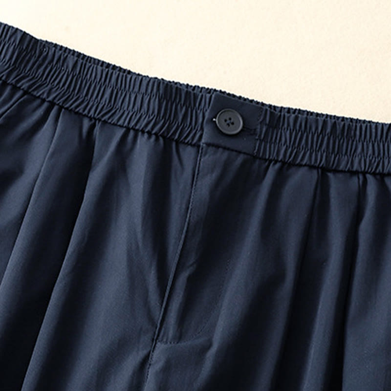 Buddha Stones Pantalones cortos de verano elegantes con botones, cremallera, diseño liso, volantes en el bajo, estilo harem para mujer con bolsillo. - image 16