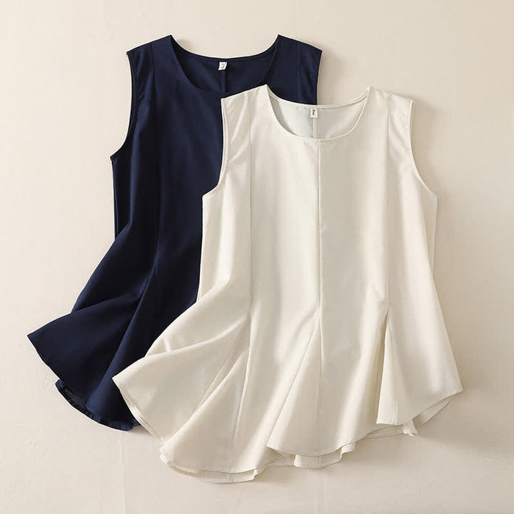 Buddha Stones Camiseta sin mangas básica minimalista de verano con cuello redondo para mujer. - image 13