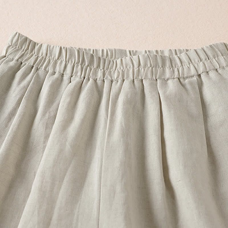 Buddha Stones Bermudas minimalistas informales de verano para mujer con bolsillos. - image 2