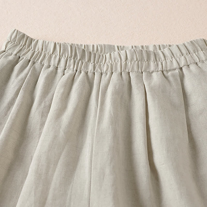 Buddha Stones Bermudas minimalistas informales de verano para mujer con bolsillos. - image 2