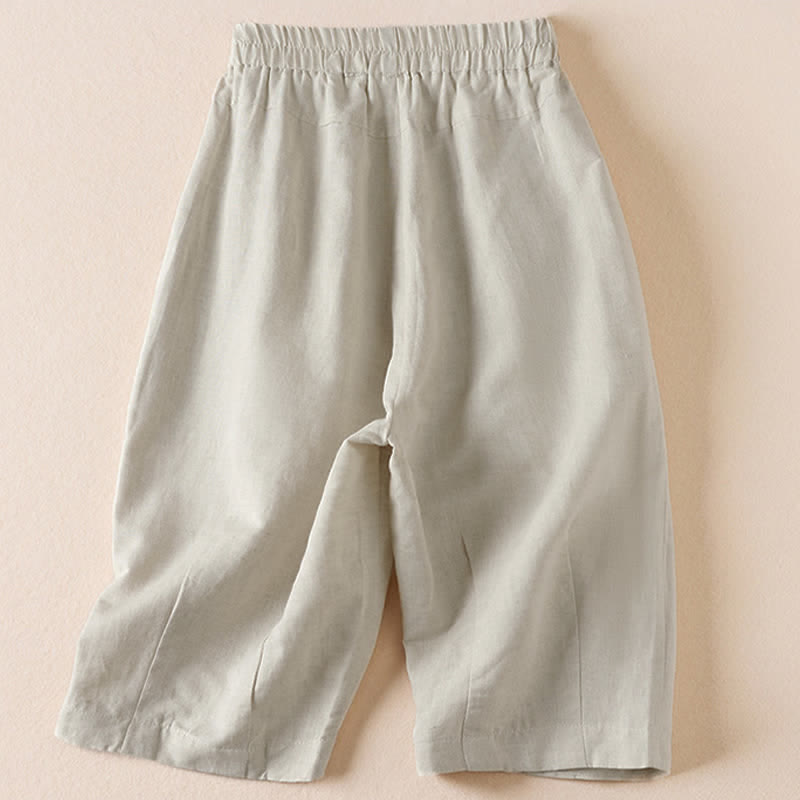 Buddha Stones Bermudas minimalistas informales de verano para mujer con bolsillos. - image 1
