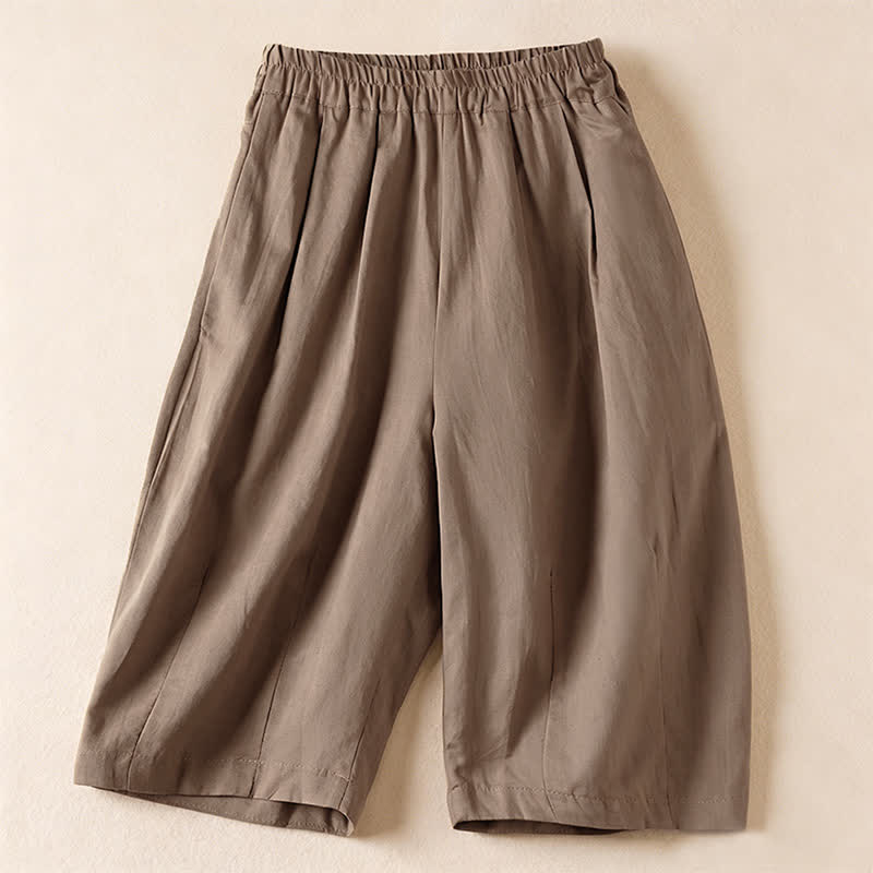Buddha Stones Bermudas minimalistas informales de verano para mujer con bolsillos. - Broncearse - US12, UK/AU16, EU44 (3XL) - image 11