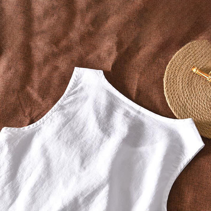 Buddha Stones Camiseta sin mangas minimalista de verano para hombre con bolsillo de parche. - image 11