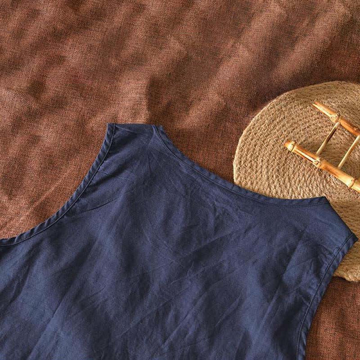 Buddha Stones Camiseta sin mangas minimalista de verano para hombre con bolsillo de parche. - image 2