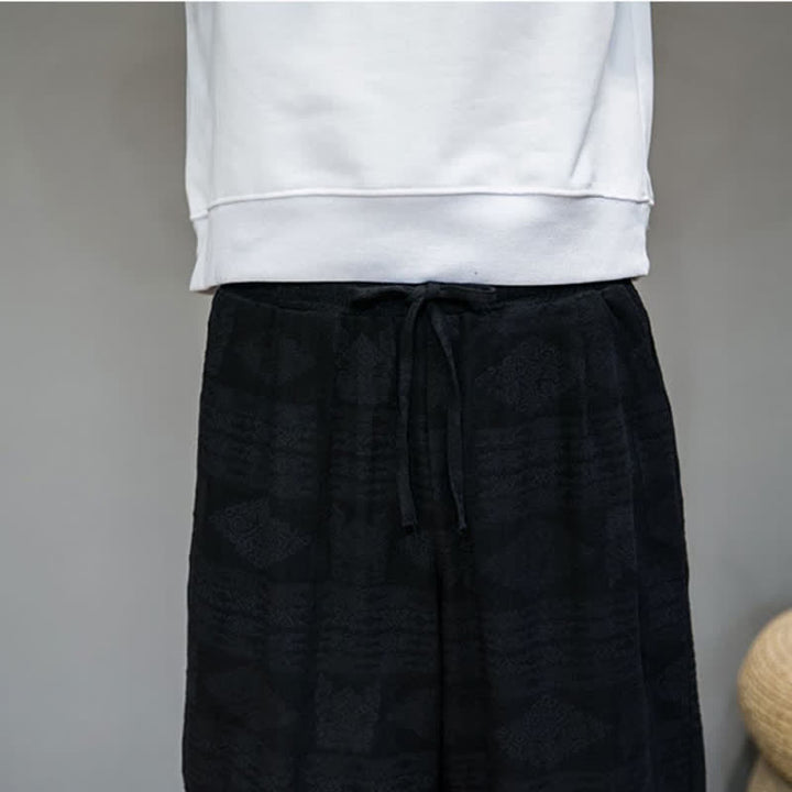 Buddha Stones Pantalones largos geométricos vintage informales de primavera/verano para hombre, de pierna recta y con bolsillos. - image 16