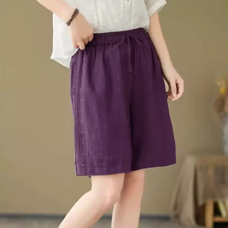 Buddha Stones Pantalones cortos casuales de verano para mujer con cordón ajustable y bolsillo. - image 16
