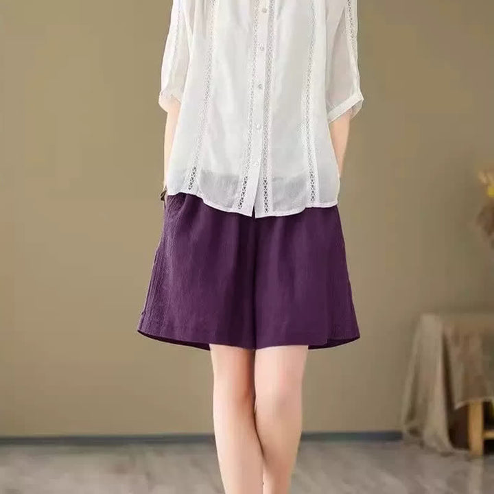 Buddha Stones Pantalones cortos casuales de verano para mujer con cordón ajustable y bolsillo. - image 19