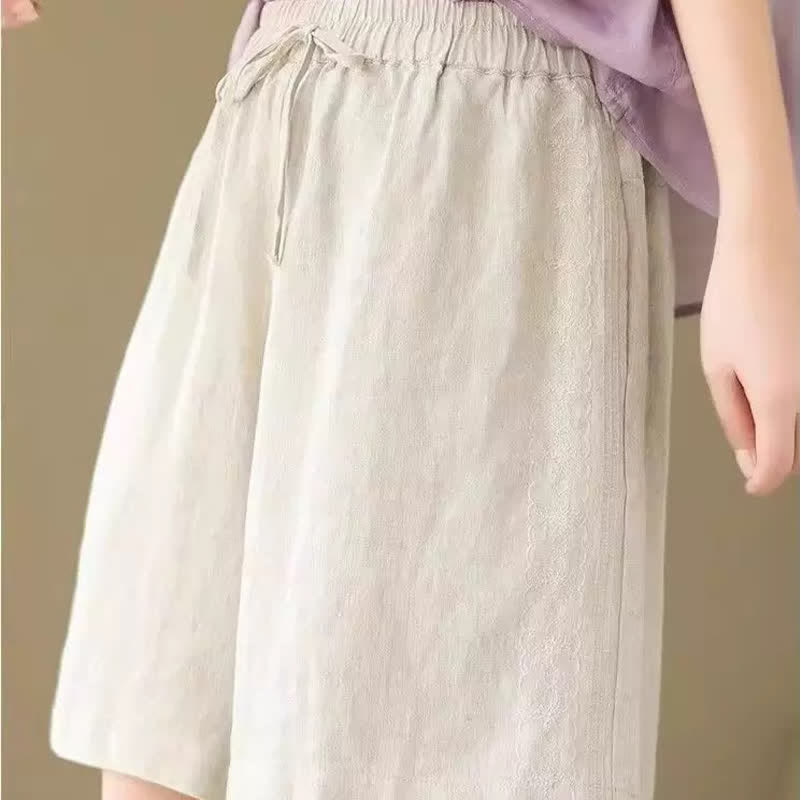 Buddha Stones Pantalones cortos casuales de verano para mujer con cordón ajustable y bolsillo. - image 23