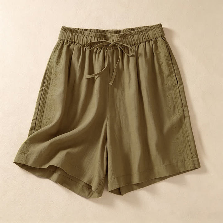 Buddha Stones Pantalones cortos casuales de verano para mujer con cordón ajustable y bolsillo. - Vara de oro oscura - US12, UK/AU16, EU44 (3XL) - image 0