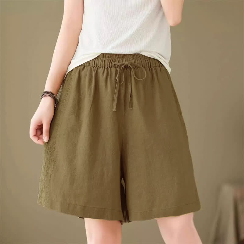 Buddha Stones Pantalones cortos casuales de verano para mujer con cordón ajustable y bolsillo. - image 1