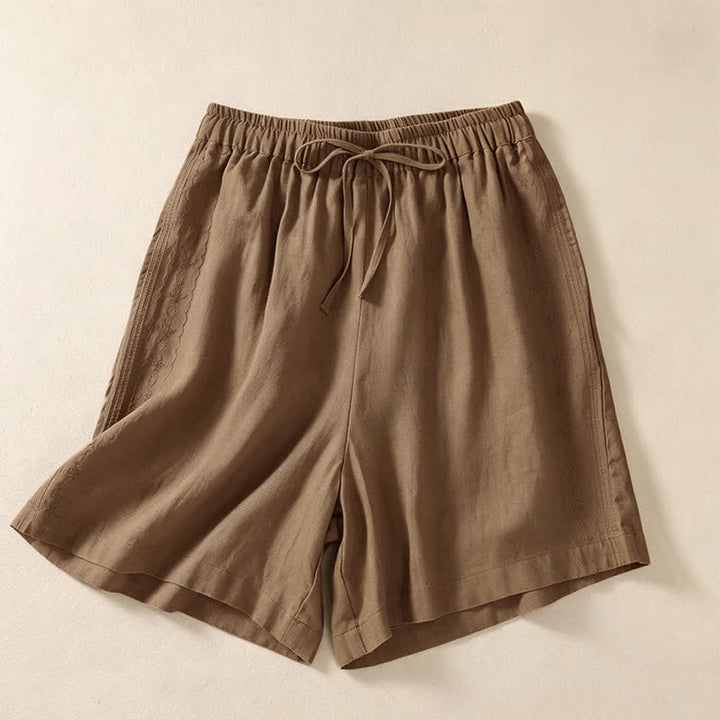 Buddha Stones Pantalones cortos casuales de verano para mujer con cordón ajustable y bolsillo. - BurlyWood - US12, UK/AU16, EU44 (3XL) - image 10