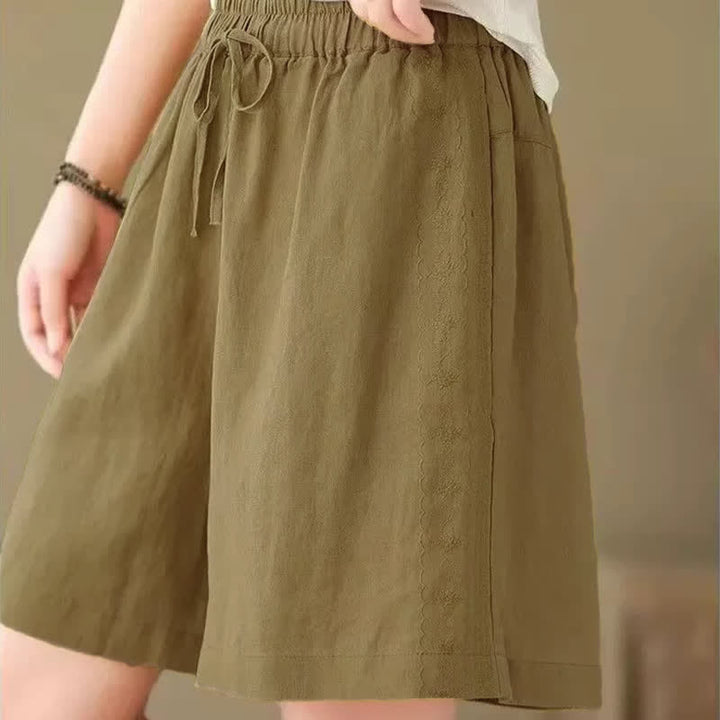 Buddha Stones Pantalones cortos casuales de verano para mujer con cordón ajustable y bolsillo. - image 4