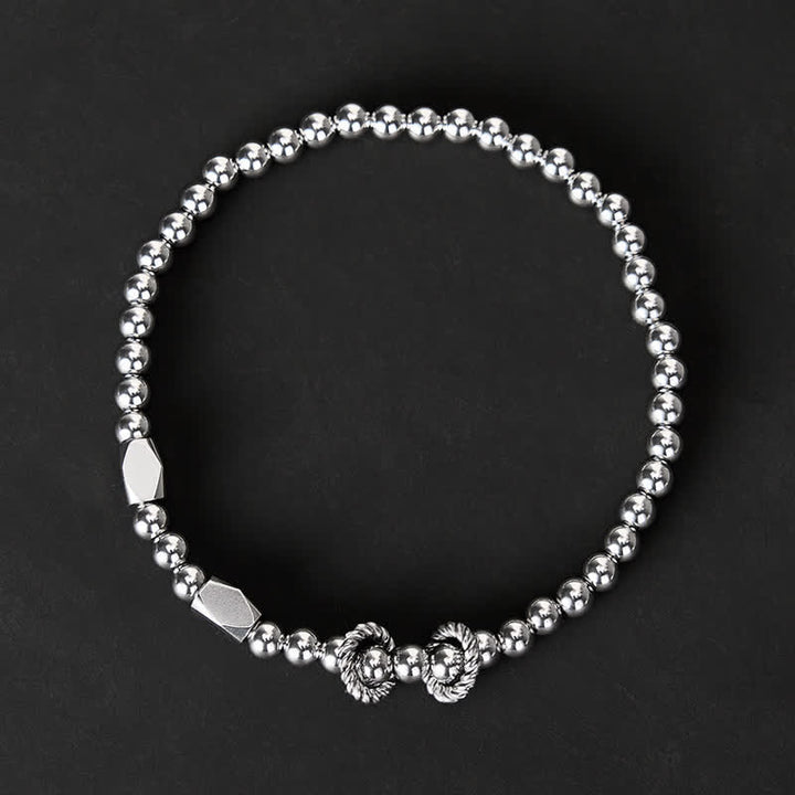 Buddha Stones Pulsera de estimulación de acero de titanio con cuentas pequeñas de 4 mm - image 1