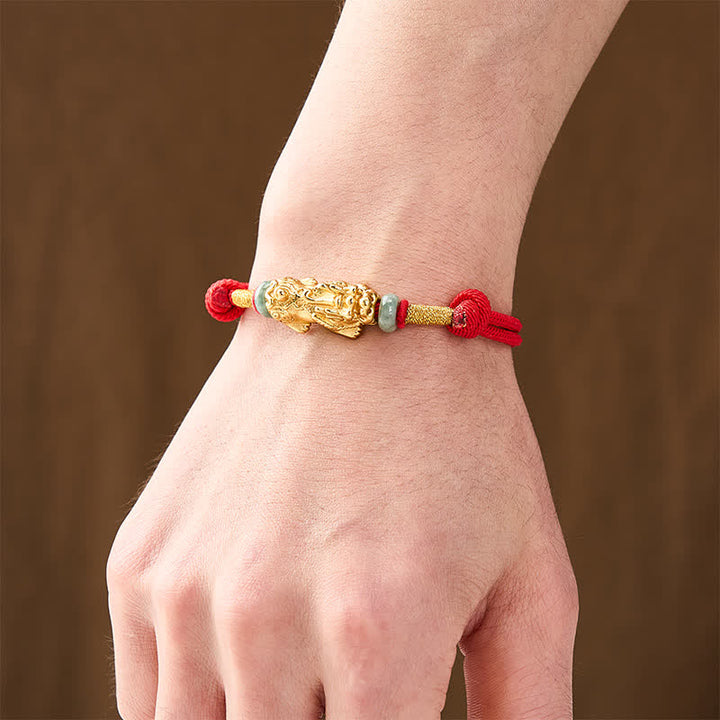 Buddha Stones Pulsera de hilo rojo de la riqueza Pi Xiu de cobre - image 4