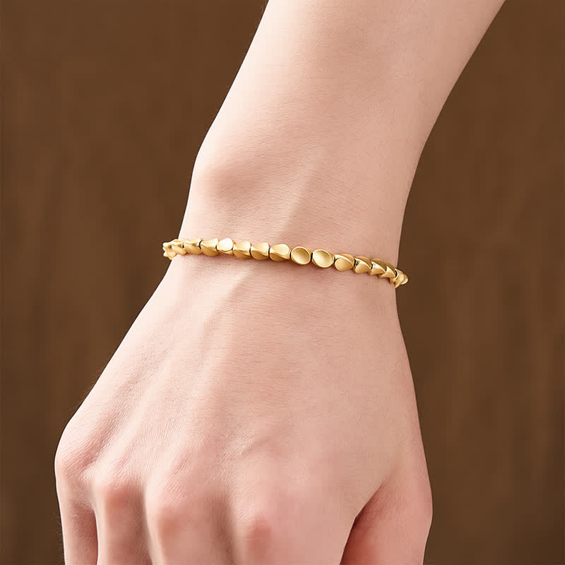 Buddha Stones Pulsera de equilibrio con cuentas de cobre de forma irregular - image 4