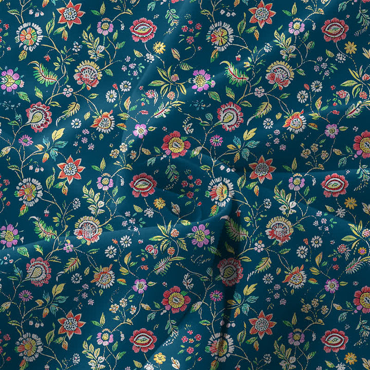 Buddha Stones Vestido midi de verano informal vintage con estampado de hojas y flores silvestres para mujer, sin mangas y con bolsillos. - image 3