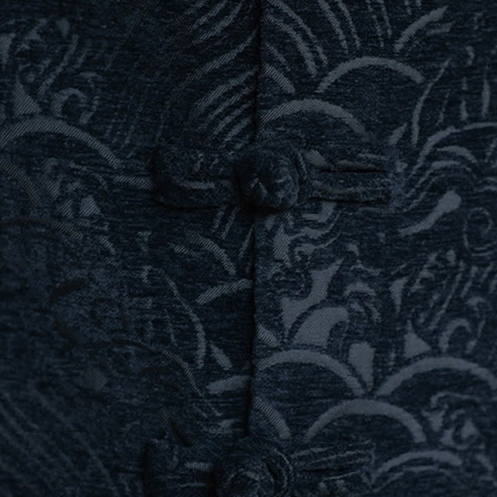 Buddha Stones Camisas sin mangas para hombre estilo Tang vintage con cuello mandarín, botones de rana y estampado jacquard abstracto. - image 11