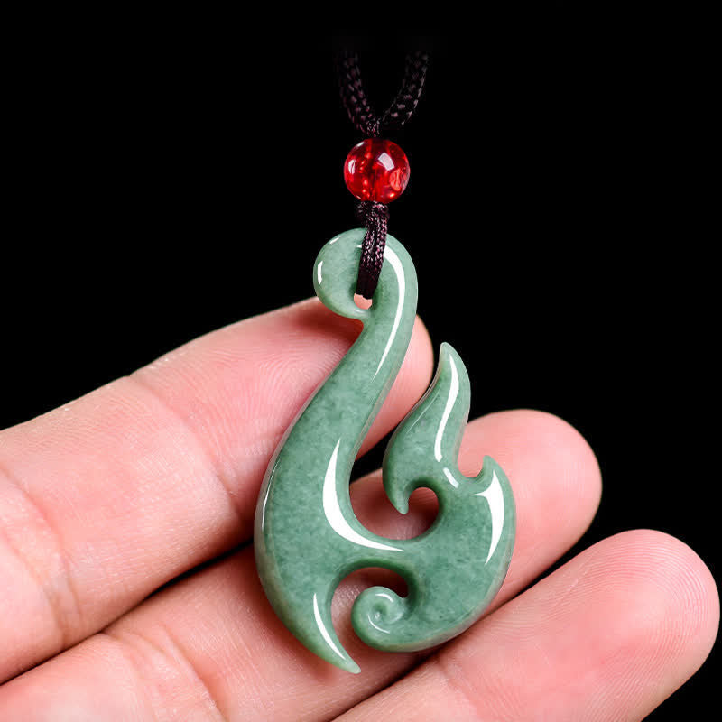 Buddha Stones Collar con colgante de abundancia en espiral de jade natural - image 4
