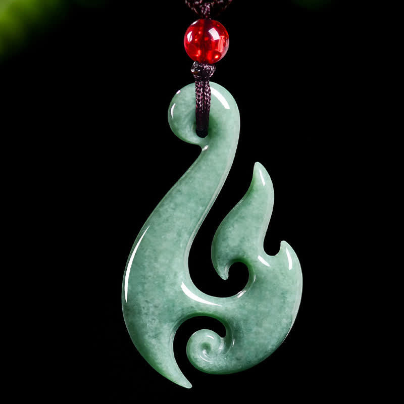 Buddha Stones Collar con colgante de abundancia en espiral de jade natural - image 3