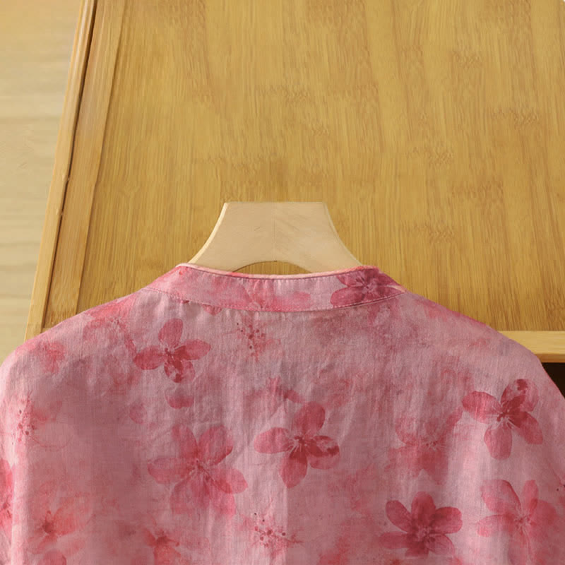 Buddha Stones Camiseta sin mangas para mujer estilo Summer Tang Vintage Frog Button Orchid Floral - image 35