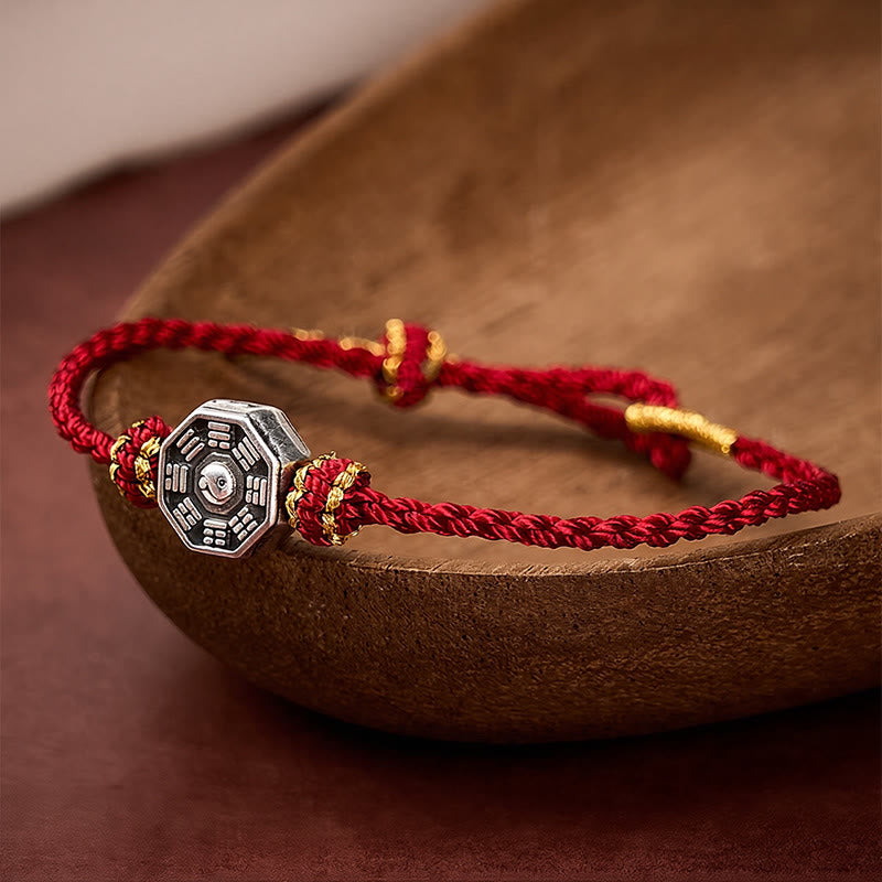 Buddha Stones Pulsera ajustable de protección Bagua de hilo rojo tejida a mano - Hilo rojo (Protección♥Suerte) - image 0