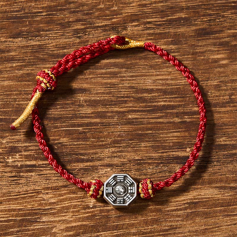 Buddha Stones Pulsera ajustable de protección Bagua de hilo rojo tejida a mano - image 1
