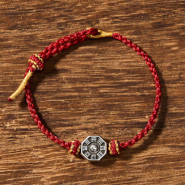 Buddha Stones Pulsera ajustable de protección Bagua de hilo rojo tejida a mano - image 1