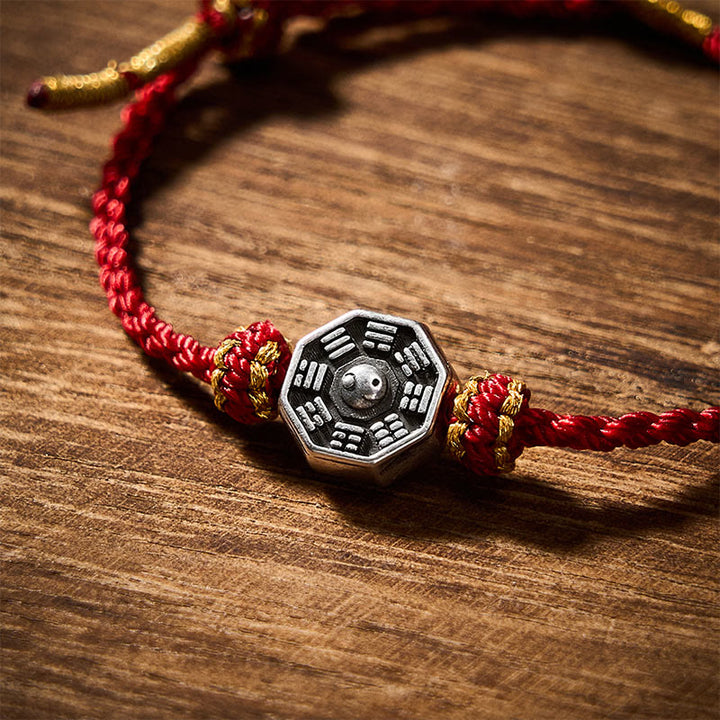 Buddha Stones Pulsera ajustable de protección Bagua de hilo rojo tejida a mano - image 8