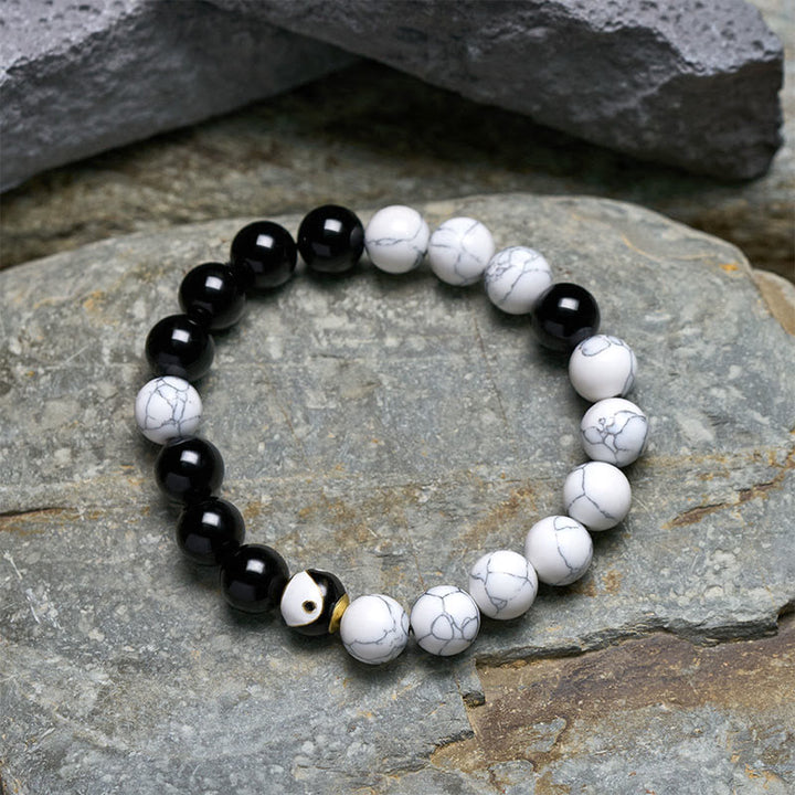 Buddha Stones Pulsera redonda tibetana de equilibrio Yin Yang de cobre - image 2
