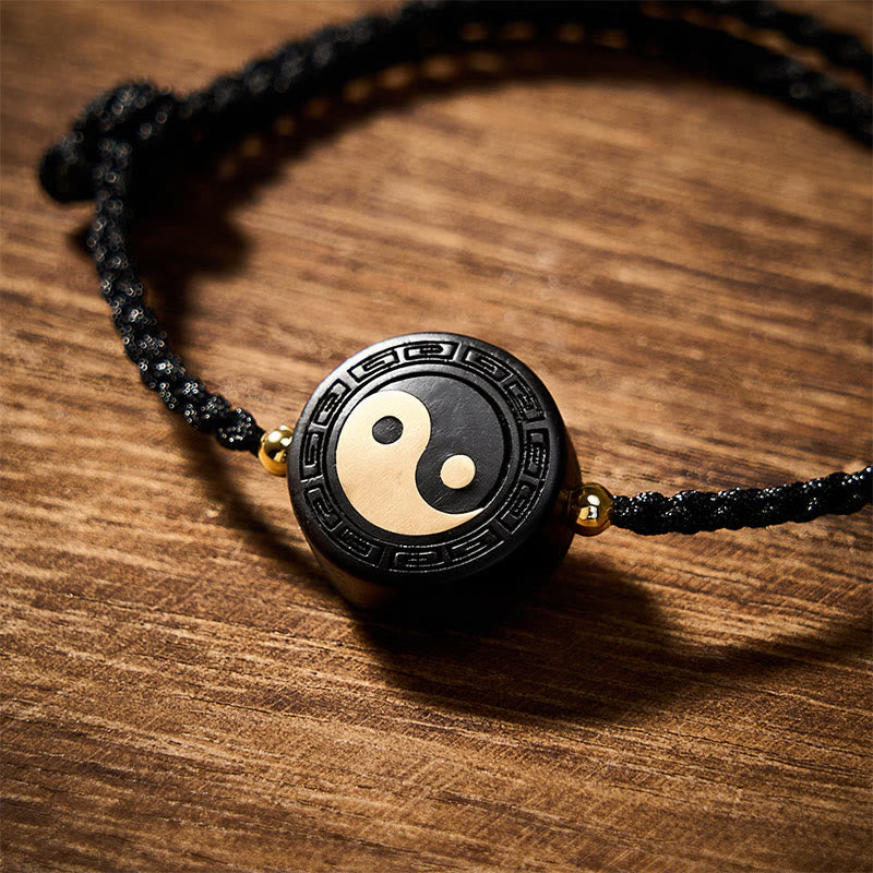 Buddha Stones Pulsera de madera de ébano con cordón rojo para conexión a tierra y uso del Bagua - image 14