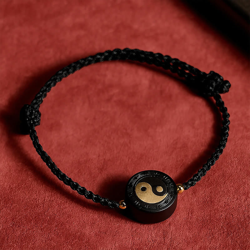 Buddha Stones Pulsera de madera de ébano con cordón rojo para conexión a tierra y uso del Bagua - image 13