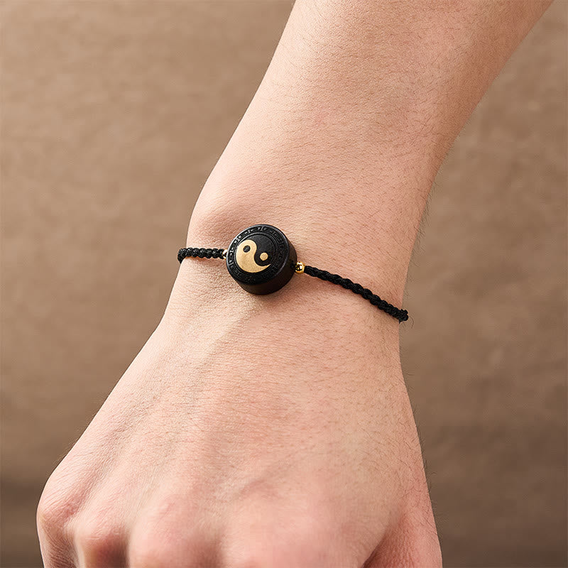 Buddha Stones Pulsera de madera de ébano con cordón rojo para conexión a tierra y uso del Bagua - image 15