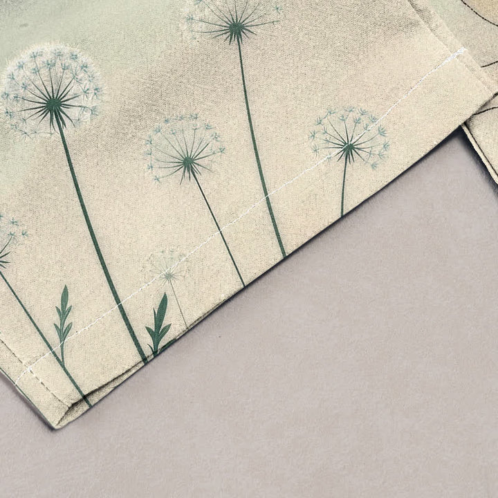 Buddha Stones Pantalones de mujer de algodón puro con estampado de vaca, gato y diente de león, cintura elástica y bolsillos. - image 1