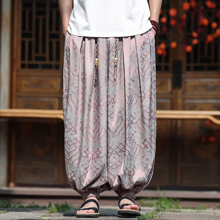 Buddha Stones Pantalones tobilleros informales de verano estilo boho con estampado abstracto para hombre. - image 1