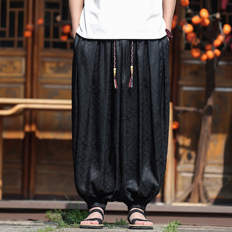 Buddha Stones Pantalones tobilleros informales de verano estilo boho con estampado abstracto para hombre. - image 15