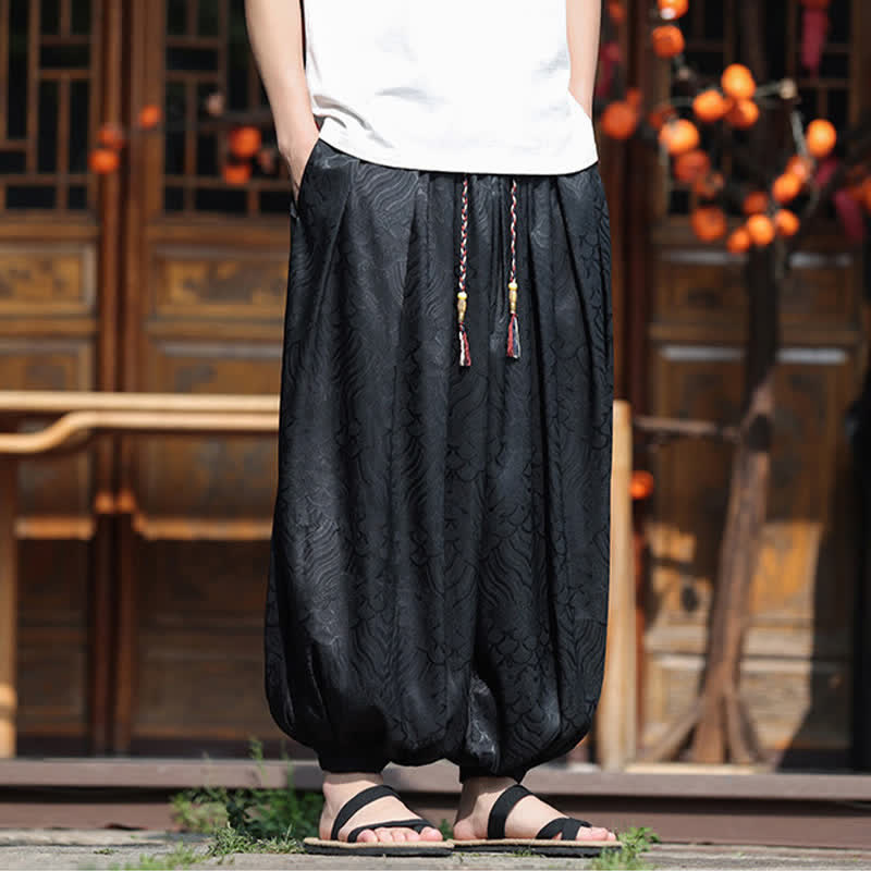 Buddha Stones Pantalones tobilleros informales de verano estilo boho con estampado abstracto para hombre. - image 10