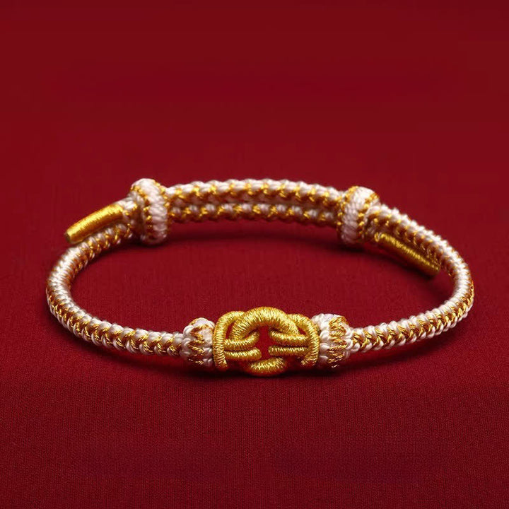 Buddha Stones Pulsera de nudo trenzado con hilo rojo y símbolo del zodíaco chino. - Cabra y mono - Circunferencia de la muñeca: 14–20 cm - image 15